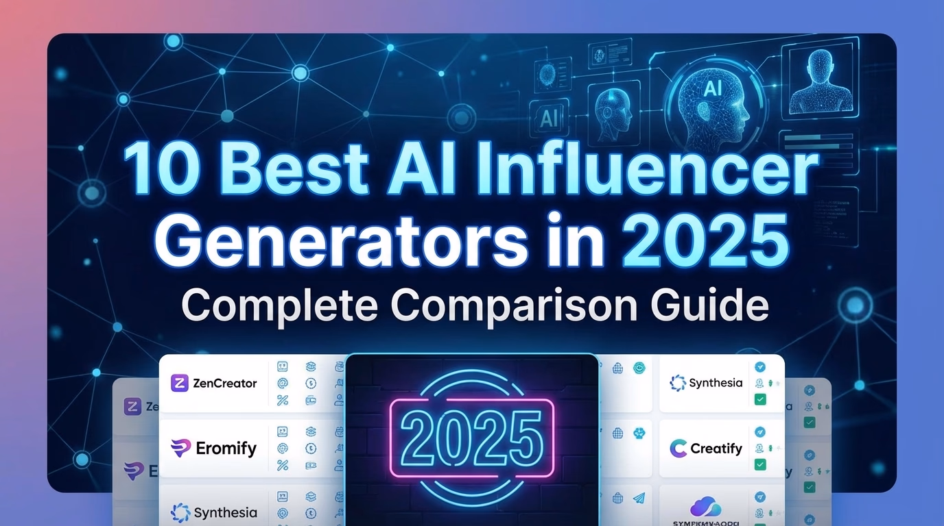 Best AI influencer generators visual from the source page